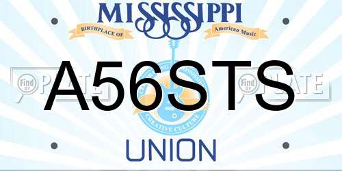 A56STS Mississippi License Plate