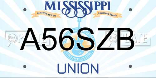 A56SZB Mississippi License Plate