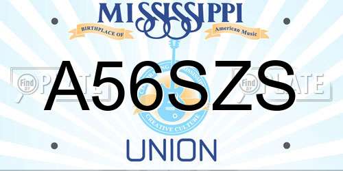 A56SZS Mississippi License Plate