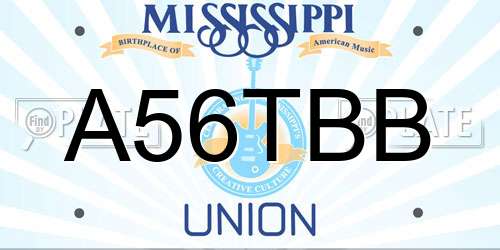 A56TBB Mississippi License Plate
