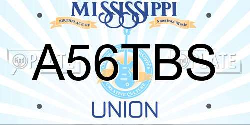 A56TBS Mississippi License Plate