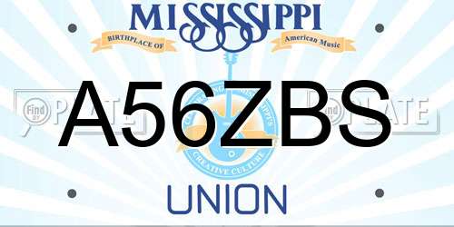 A56ZBS Mississippi License Plate