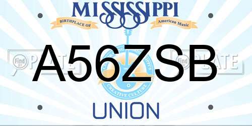 A56ZSB Mississippi License Plate