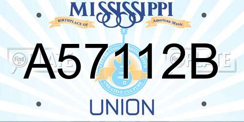 A57112B Mississippi License Plate