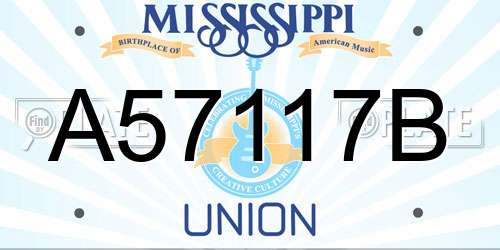 A57117B Mississippi License Plate