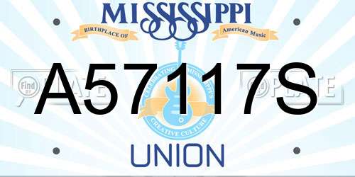 A57117S Mississippi License Plate