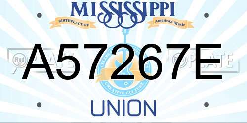A57267E Mississippi License Plate
