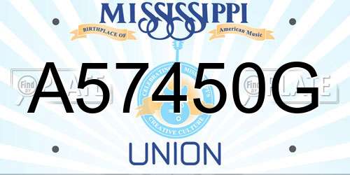 A57450G Mississippi License Plate
