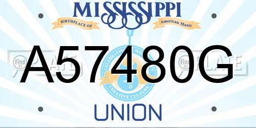 A57480G Mississippi License Plate