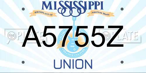 A5755Z Mississippi License Plate