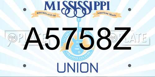 A5758Z Mississippi License Plate