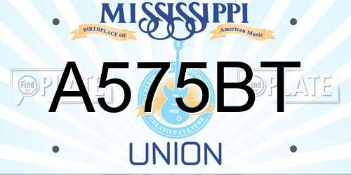 A575BT Mississippi License Plate