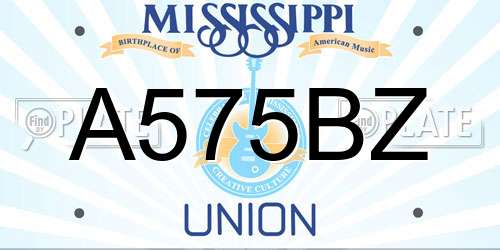 A575BZ Mississippi License Plate