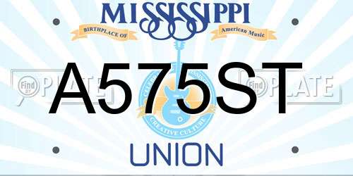 A575ST Mississippi License Plate