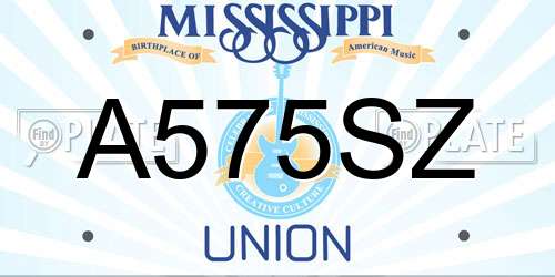 A575SZ Mississippi License Plate