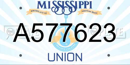 A577623 Mississippi License Plate