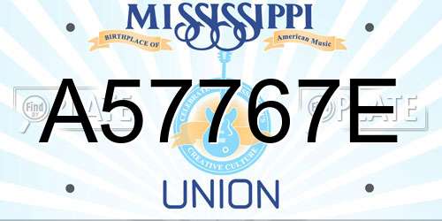 A57767E Mississippi License Plate