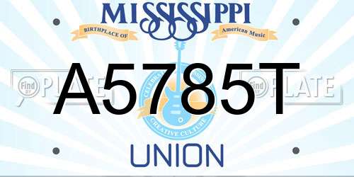 A5785T Mississippi License Plate