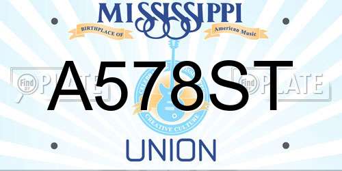 A578ST Mississippi License Plate