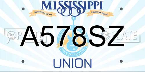A578SZ Mississippi License Plate
