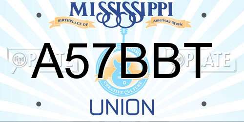 A57BBT Mississippi License Plate