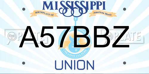 A57BBZ Mississippi License Plate
