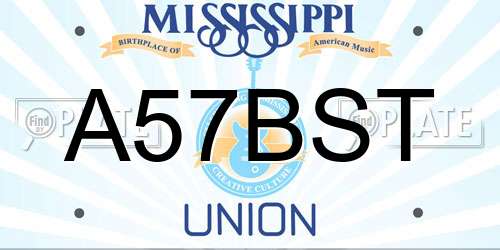 A57BST Mississippi License Plate
