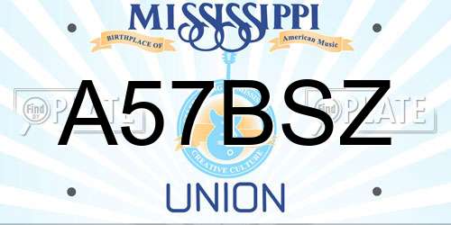 A57BSZ Mississippi License Plate
