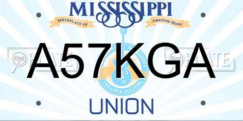 A57KGA Mississippi License Plate