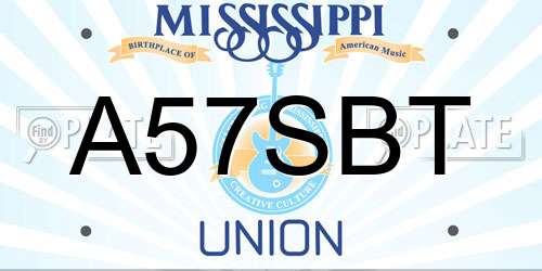 A57SBT Mississippi License Plate
