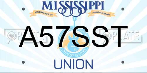 A57SST Mississippi License Plate