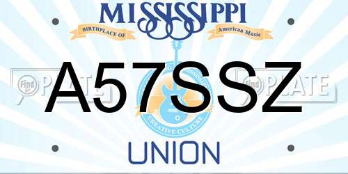 A57SSZ Mississippi License Plate