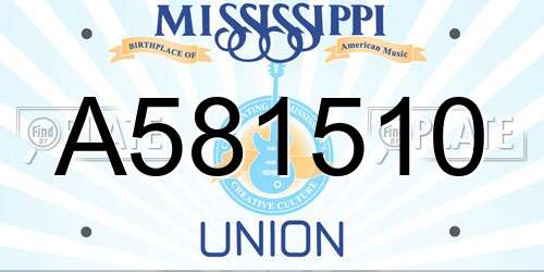 A581510 Mississippi License Plate