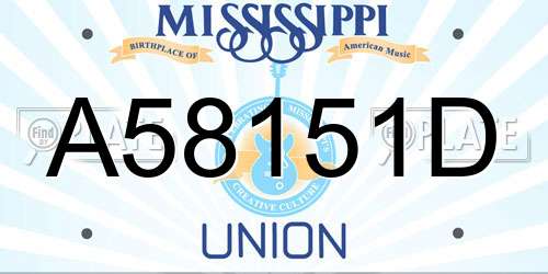 A58151D Mississippi License Plate