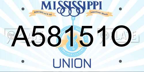 A58151O Mississippi License Plate
