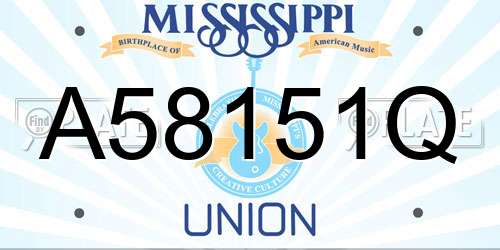 A58151Q Mississippi License Plate