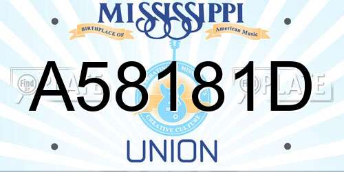A58181D Mississippi License Plate