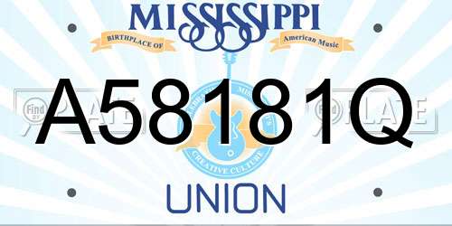 A58181Q Mississippi License Plate