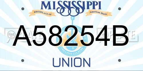 A58254B Mississippi License Plate