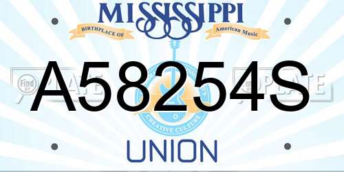 A58254S Mississippi License Plate