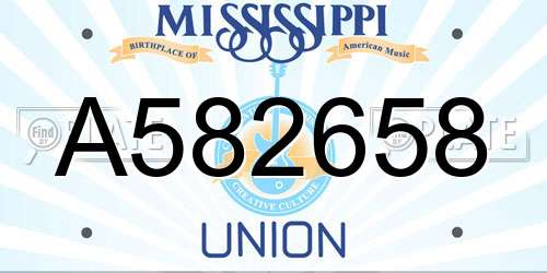 A582658 Mississippi License Plate