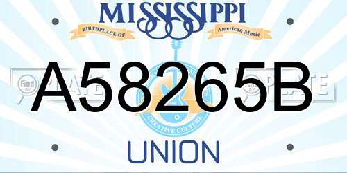 A58265B Mississippi License Plate