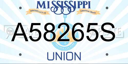A58265S Mississippi License Plate