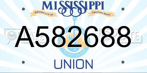 A582688 Mississippi License Plate