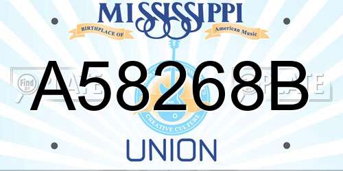 A58268B Mississippi License Plate