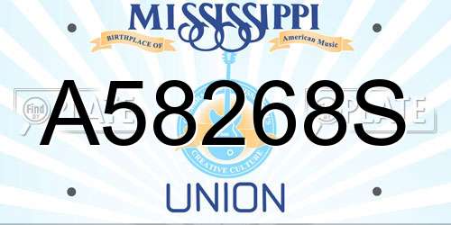 A58268S Mississippi License Plate