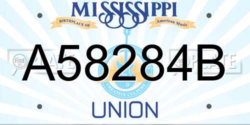 A58284B Mississippi License Plate