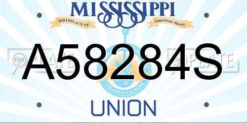 A58284S Mississippi License Plate