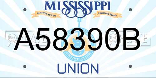 A58390B Mississippi License Plate