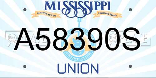 A58390S Mississippi License Plate